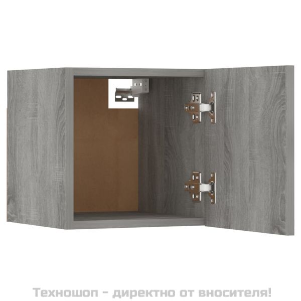 Стенни ТВ шкафове, 4 бр, сив сонома, 30,5x30x30 см