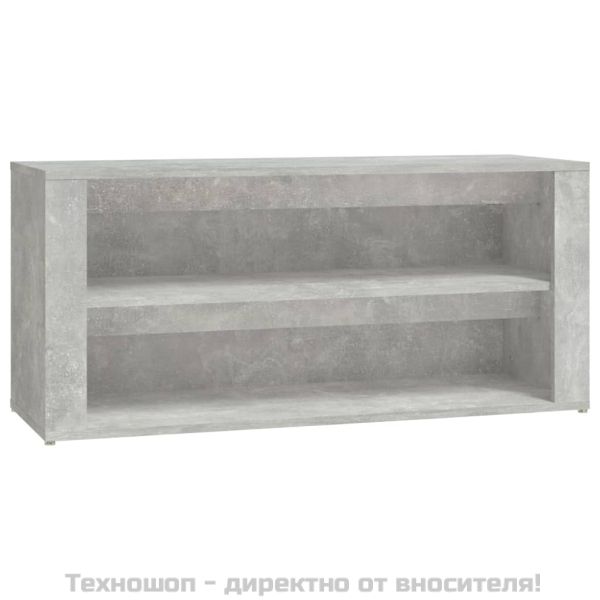 Етажерка за обувки, бетонно сива, 100x35x45 см, инженерно дърво