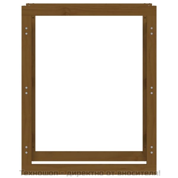 Поставка за дърва за огрев меденокафява 80x25x100 см бор масив