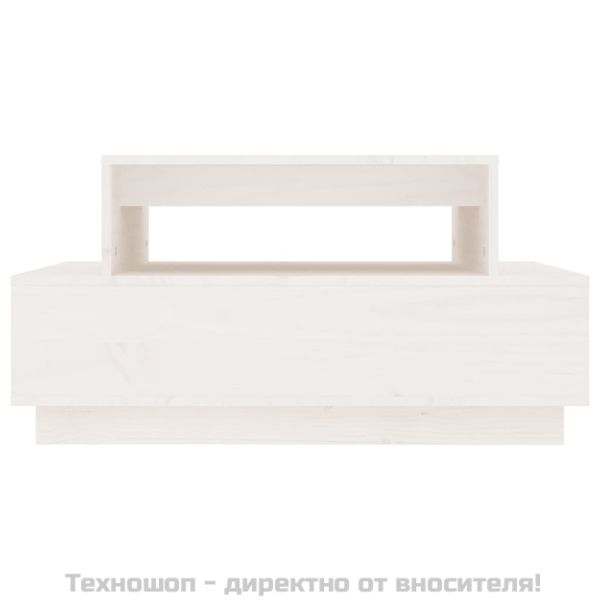 Кафе маса, бяла, 80x55x40,5 см, бор масив