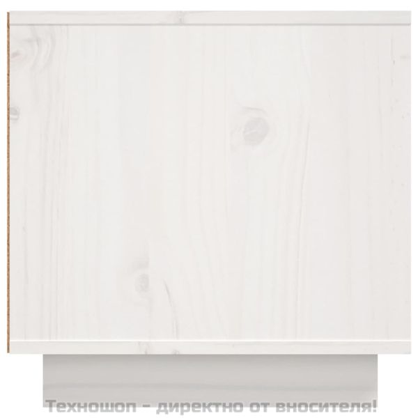 ТВ шкаф, бял, 156x40x40 см, бор масив
