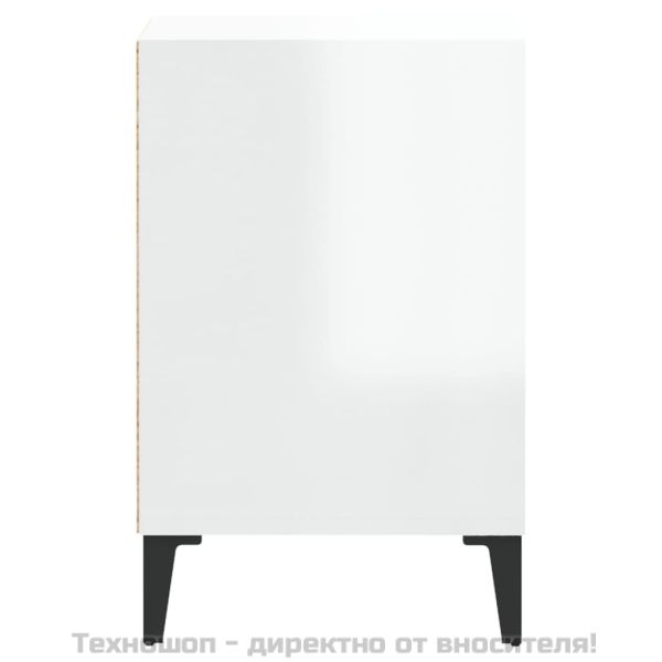 ТВ шкаф, бял гланц, 100x35x55 см, инженерно дърво