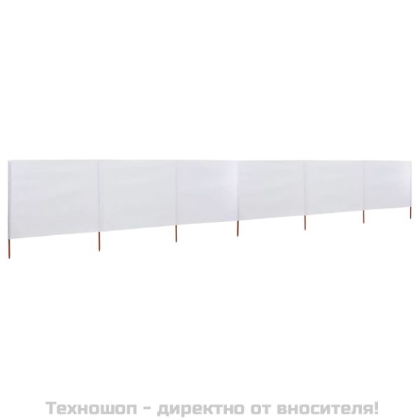 Параван против вятър от 6 панела текстил 800x120 см пясъчнобял