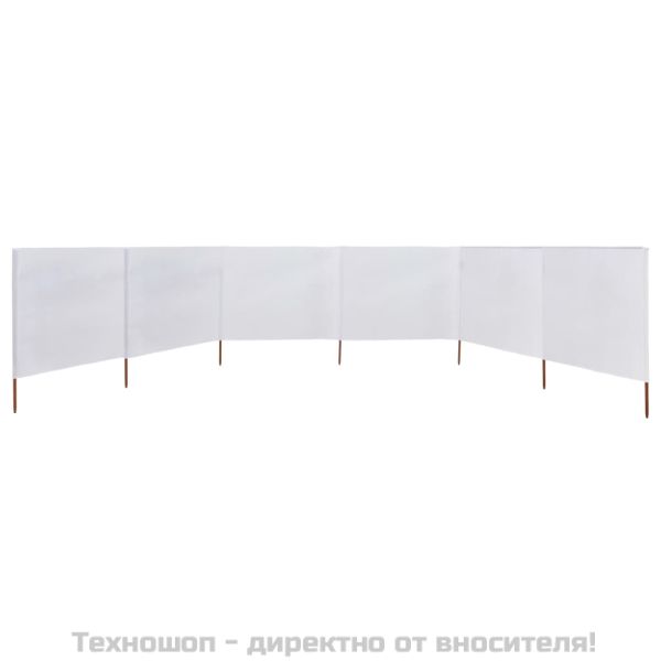 Параван против вятър от 6 панела текстил 800x120 см пясъчнобял