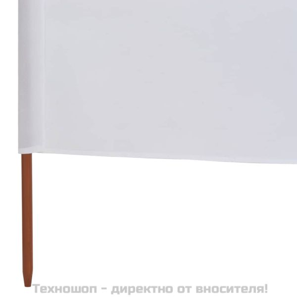 Параван против вятър от 6 панела текстил 800x120 см пясъчнобял