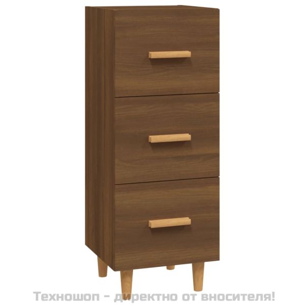 Сайдборд, кафяв дъб, 34,5x34x90 см, инженерно дърво