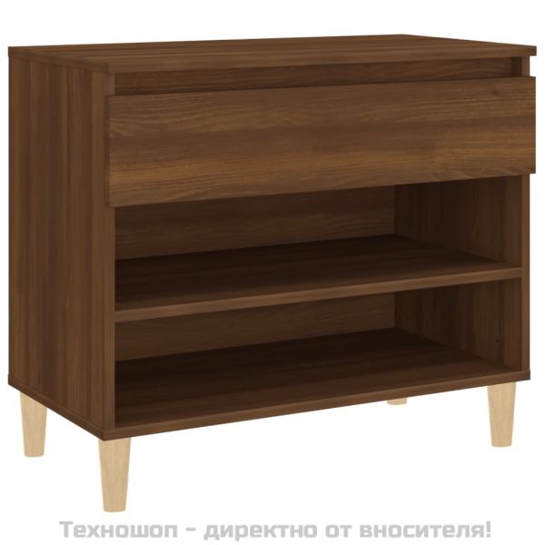 Шкаф за обувки, кафяв дъб, 70x36x60 см, инженерно дърво