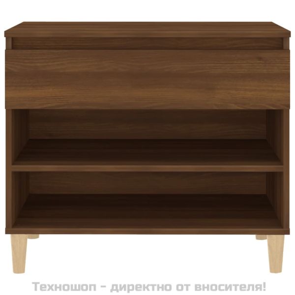 Шкаф за обувки, кафяв дъб, 70x36x60 см, инженерно дърво