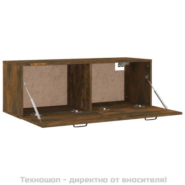 Стенен шкаф, опушен дъб, 100x36,5x35 см, инженерно дърво