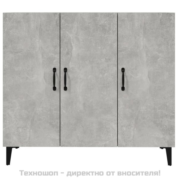 Сайдборд, бетонно сив, 90x34x80 см, инженерно дърво