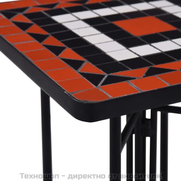 Мозаечна странична маса, теракота и бяло, керамика