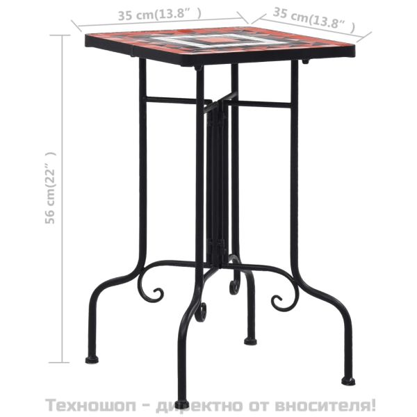 Мозаечна странична маса, теракота и бяло, керамика