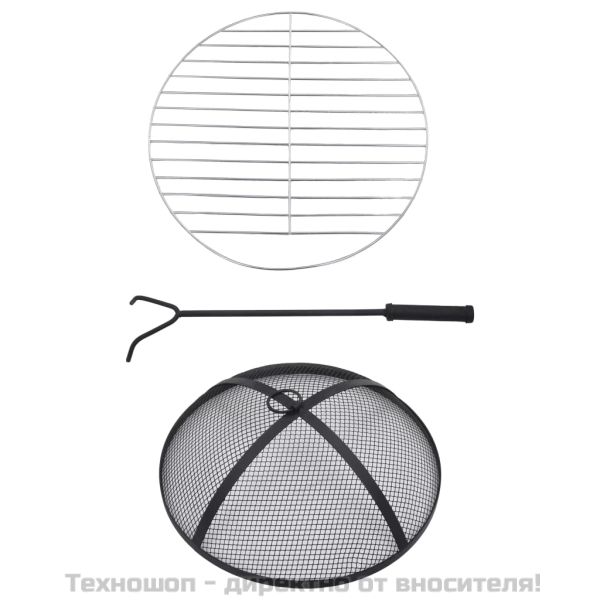 Мозаечна маса с огнище, синьо и бяло, 68 см, керамика