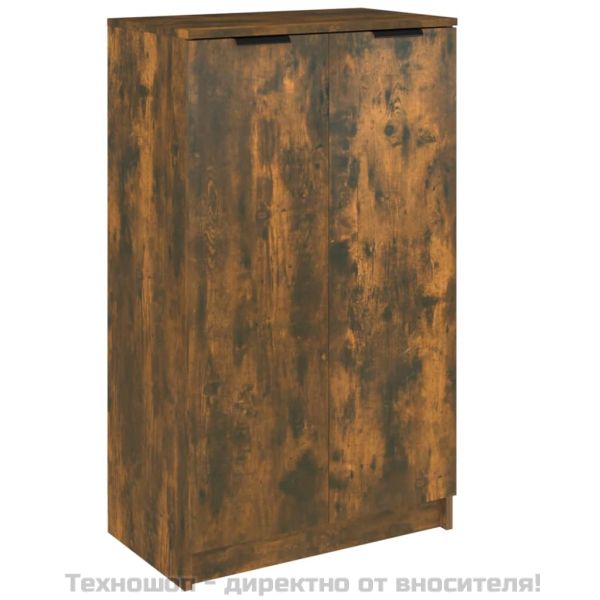 Шкаф за обувки, опушен дъб, 59x35x100 см, инженерно дърво