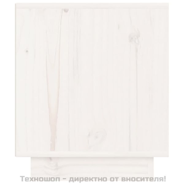 Нощни шкафчета, 2 бр, бели, 40x34x40 см, борово дърво масив