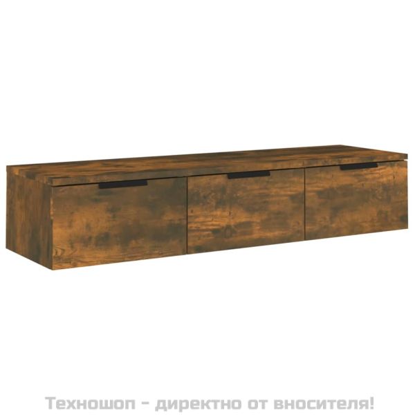 Стенен шкаф, опушен дъб, 102x30x20 см, инженерно дърво