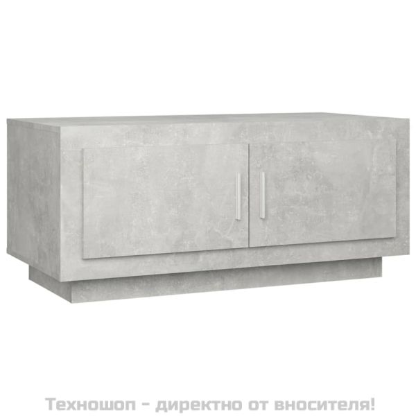 Кафе маса, бетонно сива, 102x50x45 см, инженерно дърво