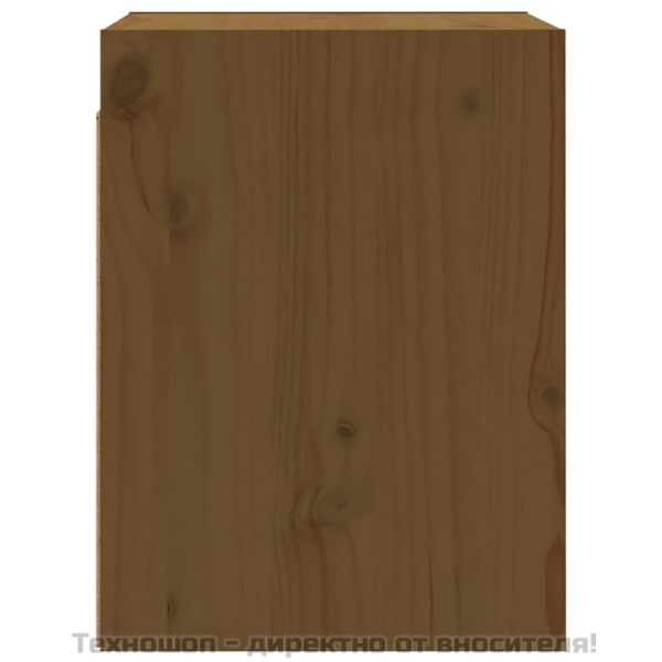 Стенен шкаф, меденокафяв, 30x30x40 см, борово дърво масив