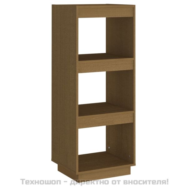 Библиотека/разделител за стая, меденокафява, бор масив