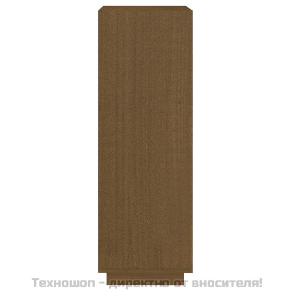 Библиотека/разделител за стая, меденокафява, бор масив