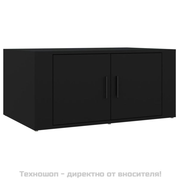 Кафе маса, черна, 80x50x36 см, инженерно дърво