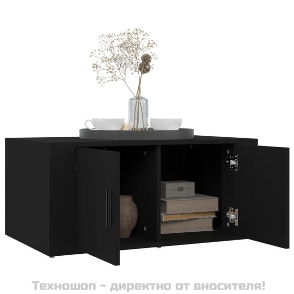 Кафе маса, черна, 80x50x36 см, инженерно дърво