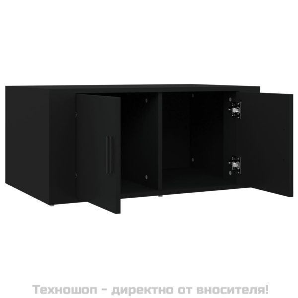 Кафе маса, черна, 80x50x36 см, инженерно дърво