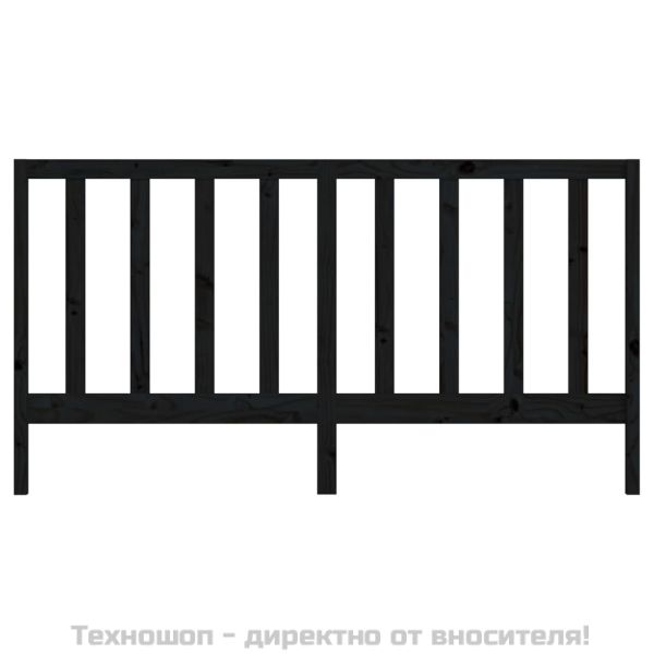 Горна табла за легло, черна, 186x4x100 см, бор масив