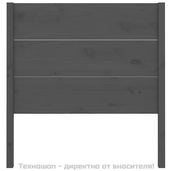 Табла за спалня, сива, 96x4x100 см, бор масив