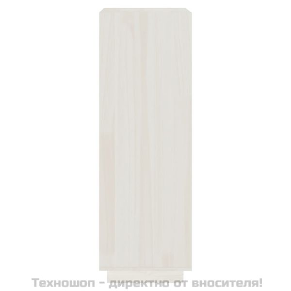 Библиотека/разделител за стая, бяла, 40x35x103 см, бор масив