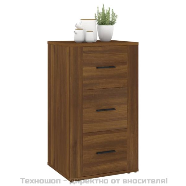 Сайдборд, кафяв дъб, 40x33x70 см, инженерно дърво