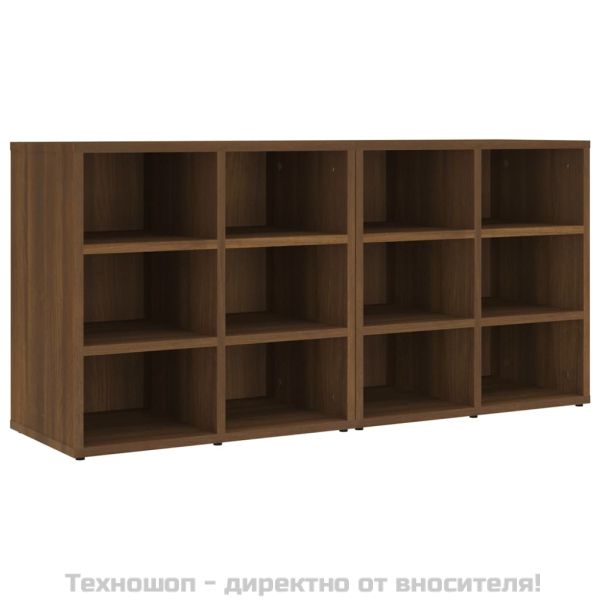 Шкафове за обувки, 2 бр, Кафяв дъб, 52,5x30x50 см