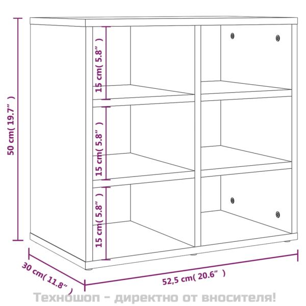 Шкафове за обувки, 2 бр, Кафяв дъб, 52,5x30x50 см