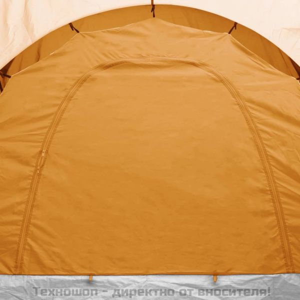 Палатка за къмпинг за 6 души, сиво и оранжево