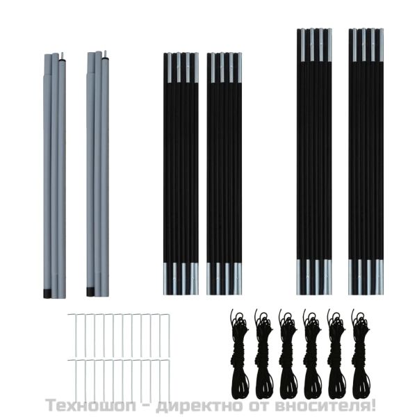 Палатка за къмпинг за 6 души, сиво и оранжево