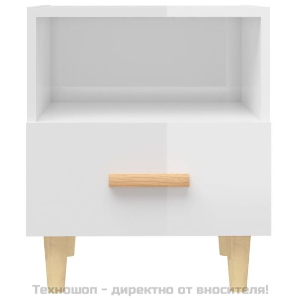 Нощни шкафчета, 2 бр, бял гланц, 40x35x47 см