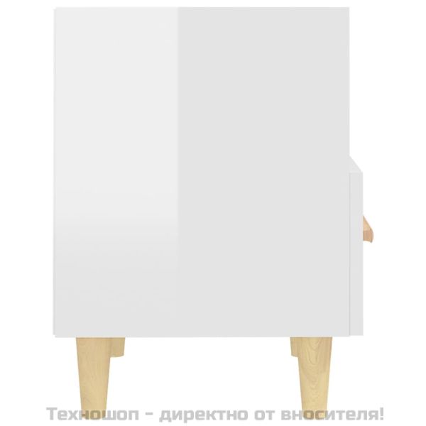 Нощни шкафчета, 2 бр, бял гланц, 40x35x47 см