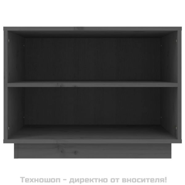 Шкаф за обувки, сив, 60x34x45 см, бор масив