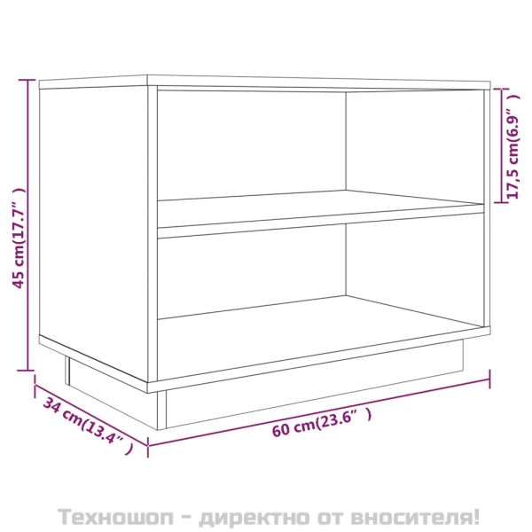 Шкаф за обувки, сив, 60x34x45 см, бор масив