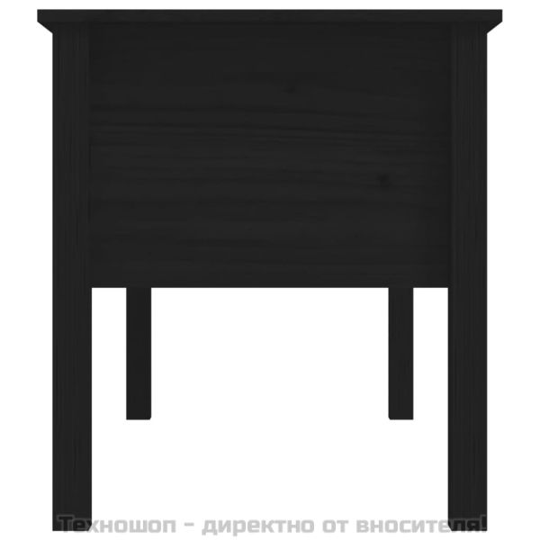 Кафе маса, черна, 102x49x55 см, борово дърво масив