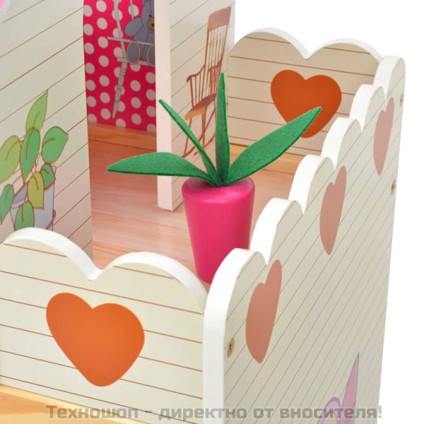 3-етажна къща за кукли, 60 x 30 x 90 см, дърво