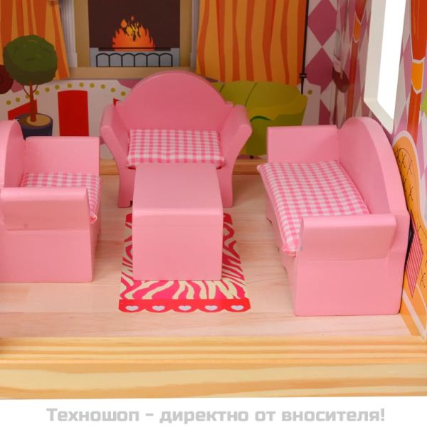 3-етажна къща за кукли, 60 x 30 x 90 см, дърво