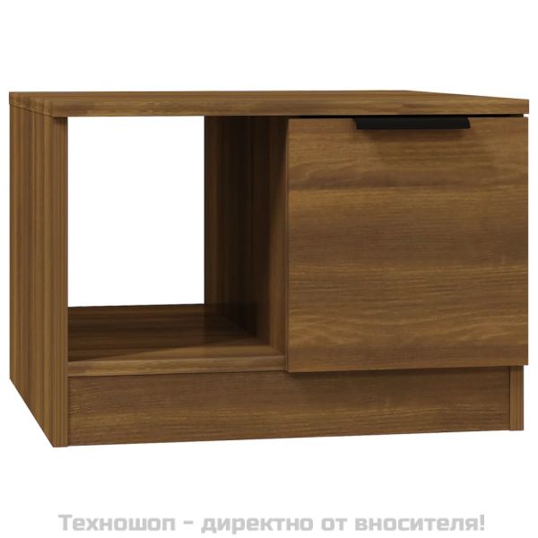 Кафе маса, кафяв дъб, 50x50x36 см, инженерно дърво