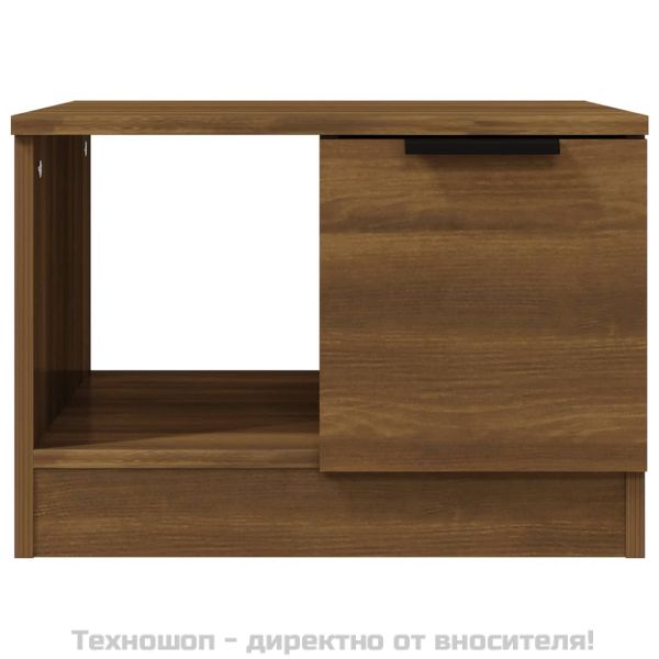 Кафе маса, кафяв дъб, 50x50x36 см, инженерно дърво