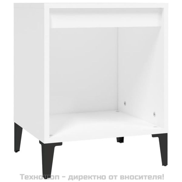 Нощно шкафче, бяло, 40x35x50 см