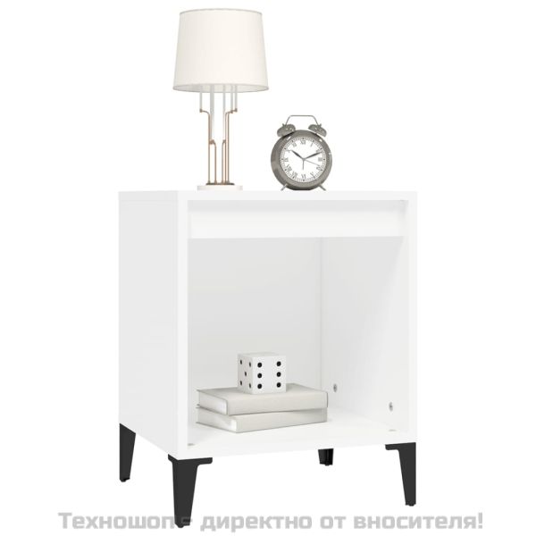 Нощно шкафче, бяло, 40x35x50 см