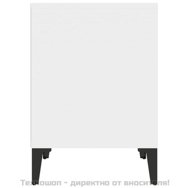 Нощно шкафче, бяло, 40x35x50 см