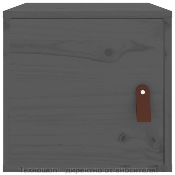 Стенни шкафове, 2 бр, сиви, 31,5x30x30 см, бор масив