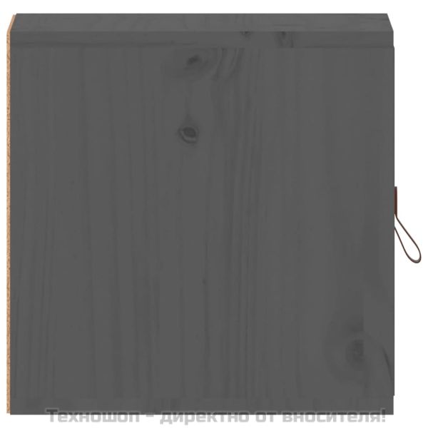 Стенен шкаф, сив, 31,5x30x30 см, борово дърво масив