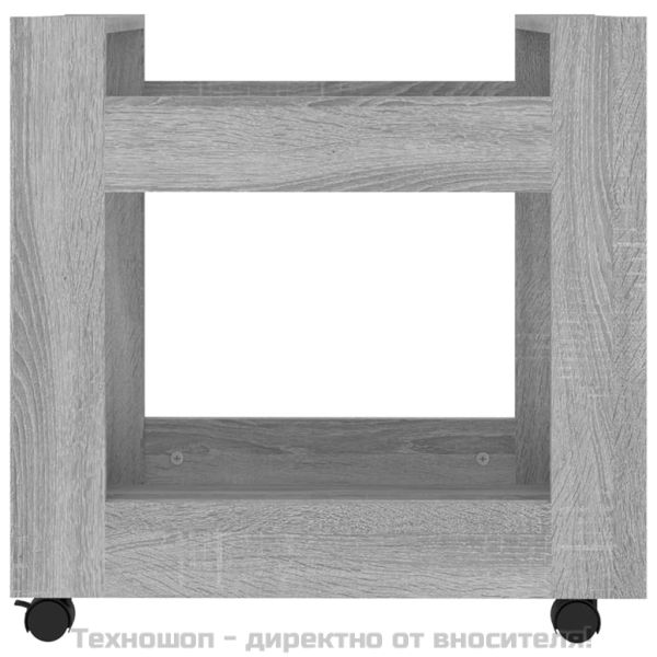 Бюро на колелца, сив сонома, 60x45x60 см, инженерно дърво
